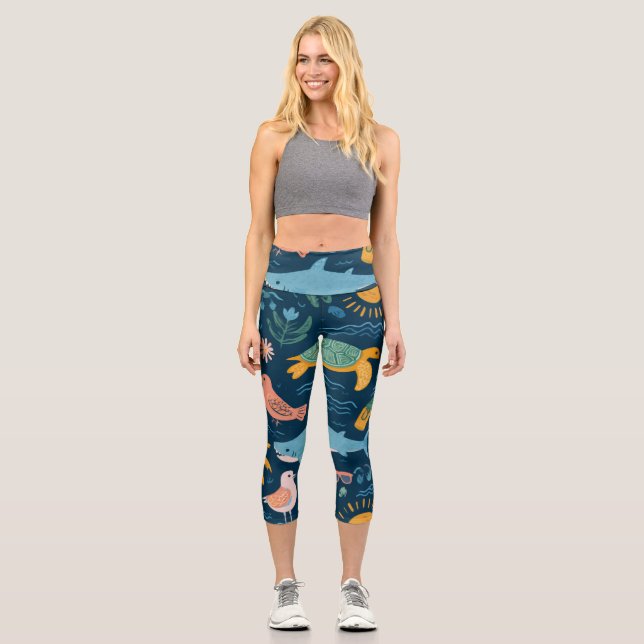 Sunset Glow High Waisted Capris Gift (Front)