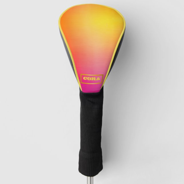 Sunset Glow Ombre Customised Golf Head Cover (Front)
