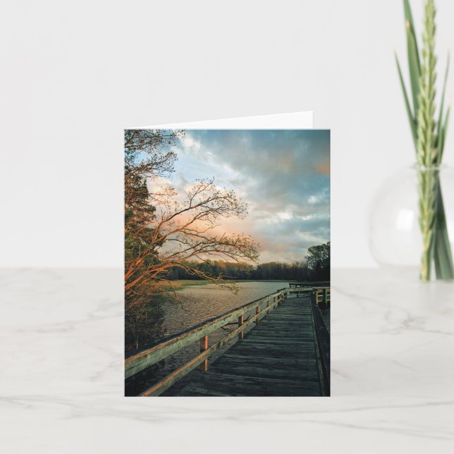 Sunset Glow on Pier notecards (Front)