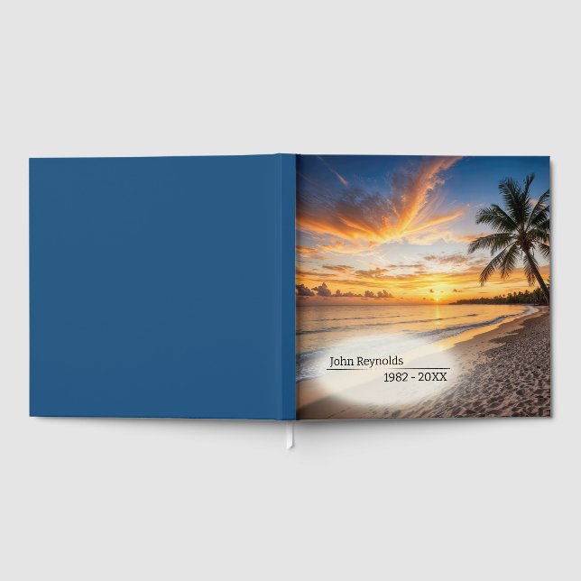 Sunset Glow Over a Tropical Island  Guest Book (Full)
