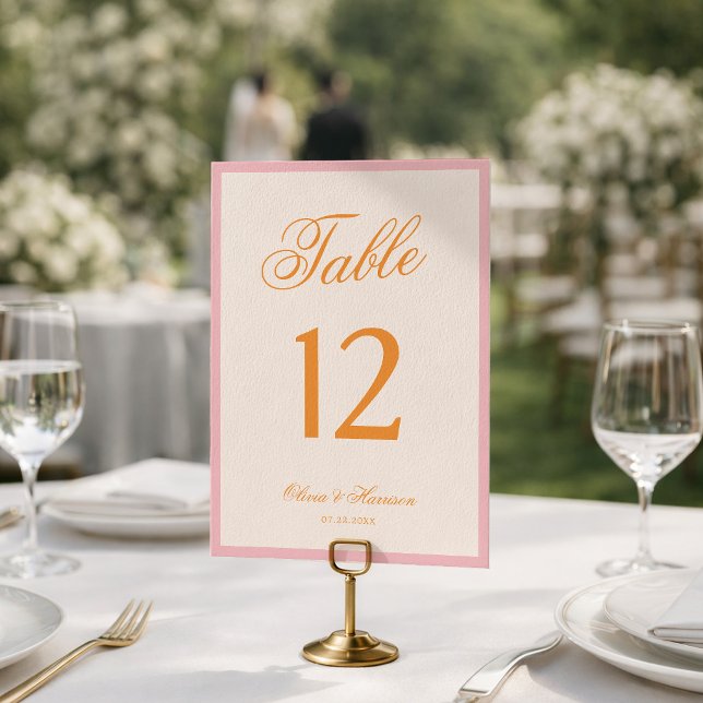 Sunset Glow Pink Orange Aesthetic Table Number (Creator Uploaded)