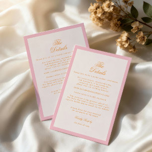Sunset Glow Pink Orange Preppy Stripes Details Enclosure Card