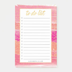 Sunset Gold Confetti To Do List Name Notes