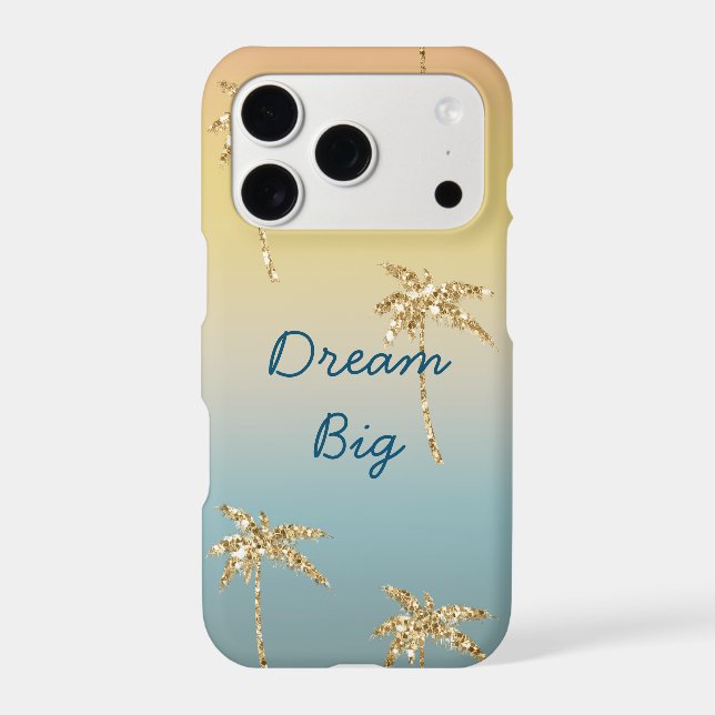 Sunset Gold Glitter Palm Trees (Back)