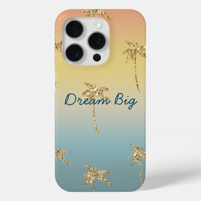 Sunset Gold Glitter Palm Trees Case-Mate iPhone Case (Back)