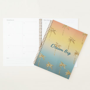 Sunset Gold Glitter Palm Trees Planner