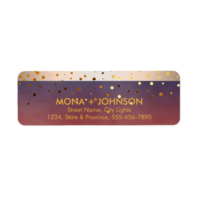 Sunset Gold Glitter Sparkle Confetti Dots Modern (Front)