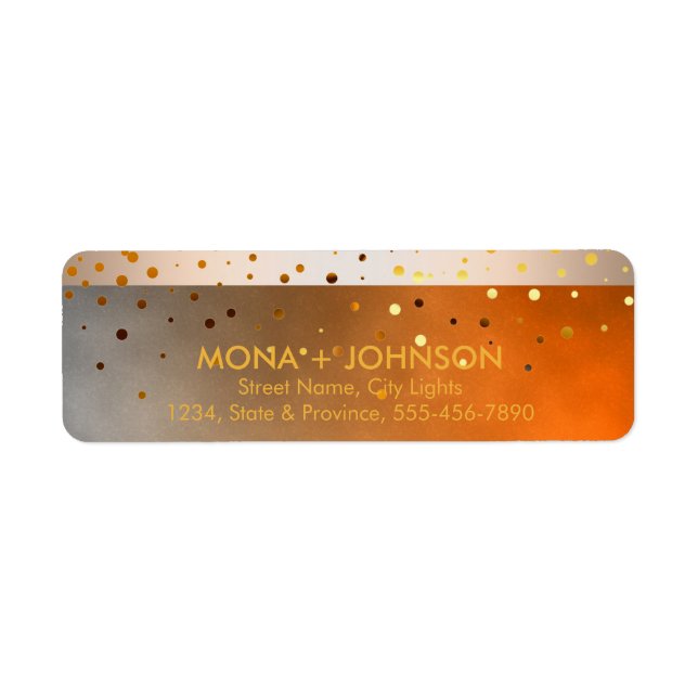 Sunset Gold Glitter Sparkle Confetti Dots Modern (Front)