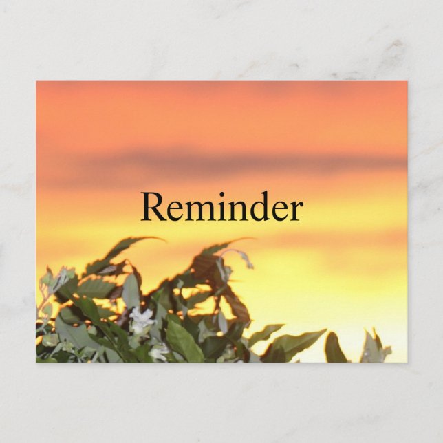Sunset Gold Reminder Postcard (Front)