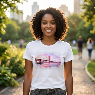 Sunset Golden Gate Bridge Pastel in San Francisco T-Shirt