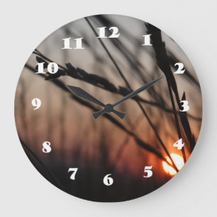 Sunset Golden Sun Round (Large) Wall Clock