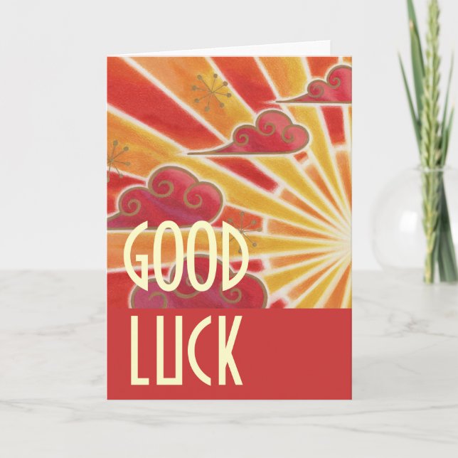 Sunset 'Good Luck' card (Front)