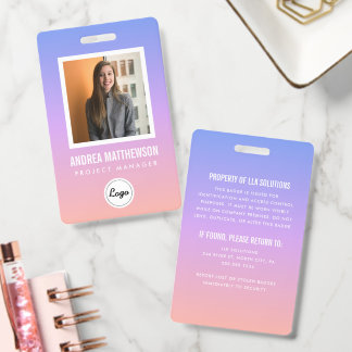 Sunset Gradient Employee ID Badge