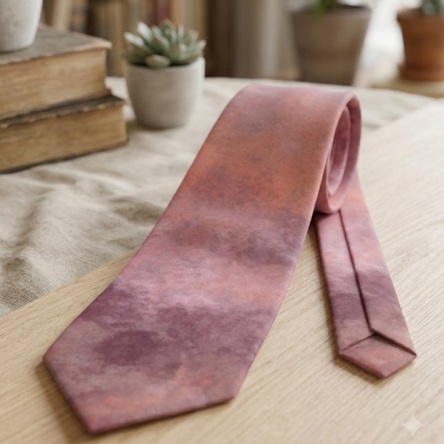 Sunset gradient ethereal mauve tie (A soft mauve and sunset gradient abstract design. Perfect for the stylish, art-loving professional.)