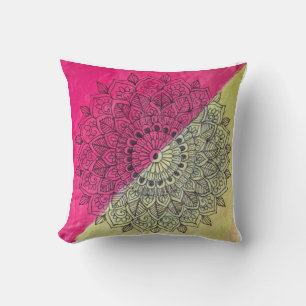 Sunset Gradient Mandala Pillow