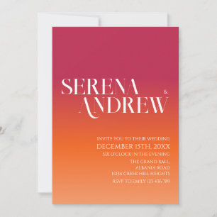 Sunset Gradient Orange Viva Magenta Minimal Modern Invitation