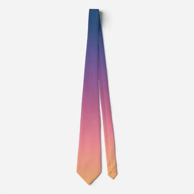 Sunset Gradient Purple and Pink Pastel Tie (Front)