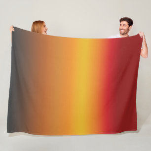 Sunset Gradient Vibrant Red Orange Yellow Ombre Fleece Blanket