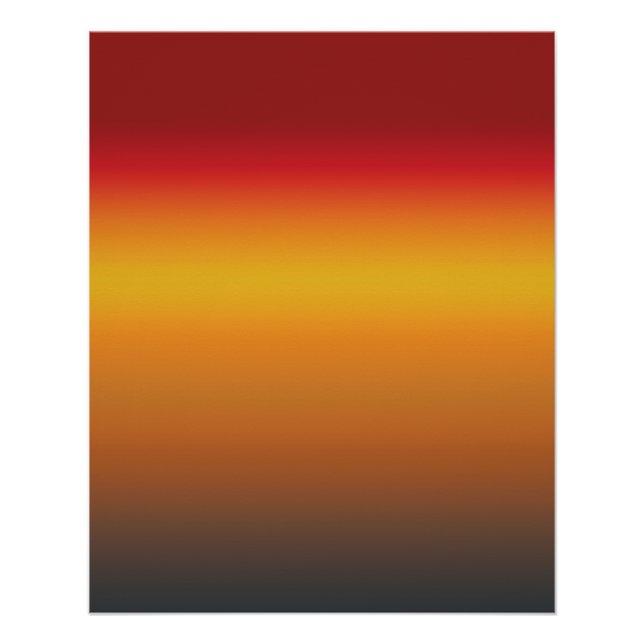 Sunset Gradient Vibrant Red Orange Yellow Ombre Poster (Front)