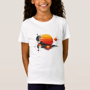 Sunset Grid – Retro Geometric Minimalist Design T-Shirt