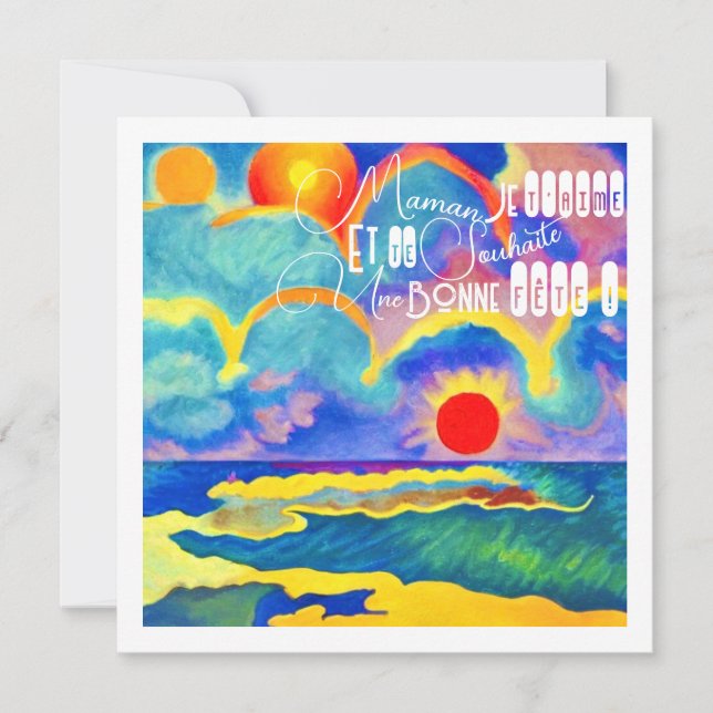 sunset - Happy Mother's Party Card (Front)