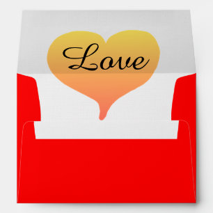 Sunset Heart Red Wedding Envelopes