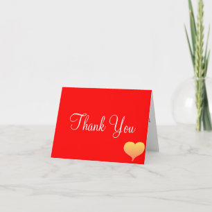 Sunset Heart Red Wedding Thank You Cards