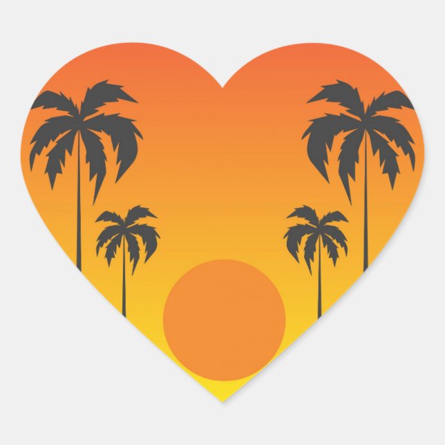 Sunset Heart Sticker (Front)
