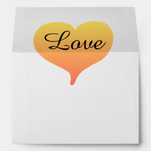 Sunset Heart Wedding Envelopes