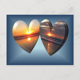 Sunset Hearts Postcard