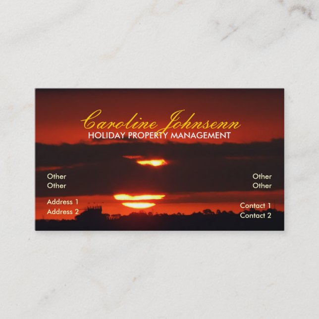 Sunset Holiday Business Card (Front)