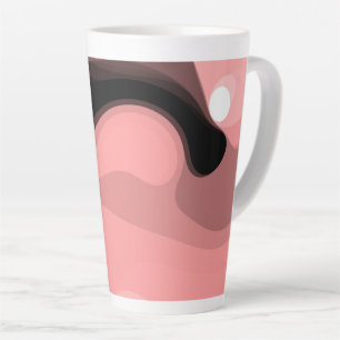 Sunset Horizon: Abstract Pink, Black & White Latte Mug