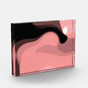 Sunset Horizon: Abstract Pink, Black & White Photo Block