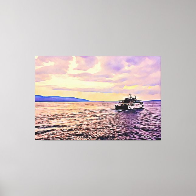 Sunset Horizon at Bali Straits Canvas Print (Front)