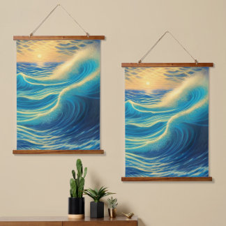 Sunset Horizon by the Beach Hanging Tapestry
