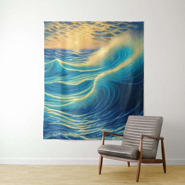 Sunset Horizon by the Beach Tapestry (In Situ)