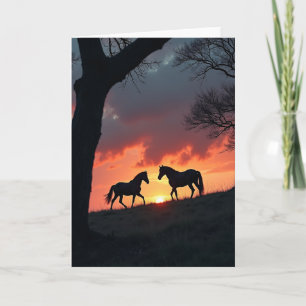 Sunset Horse Birthday Card