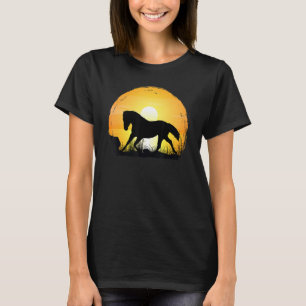 Sunset Horse Breed Silhouette   American Quarter H T-Shirt
