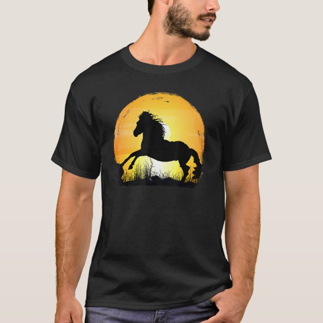 Sunset Horse Breed Silhouette   Appaloosa T-Shirt (Front)