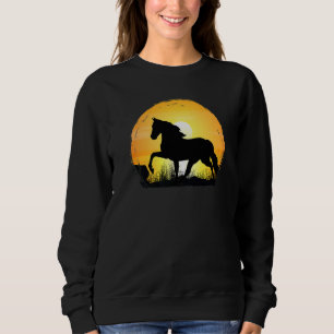 Sunset Horse Breed Silhouette  Haflinger Horse Sweatshirt