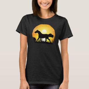 Sunset Horse Breed Silhouette  Holsteiner Horse T-Shirt