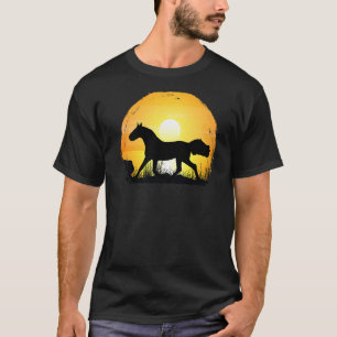 Sunset Horse Breed Silhouette  Holsteiner Horse T-Shirt