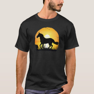 Sunset Horse Breed Silhouette Mongolian Horse T-Shirt