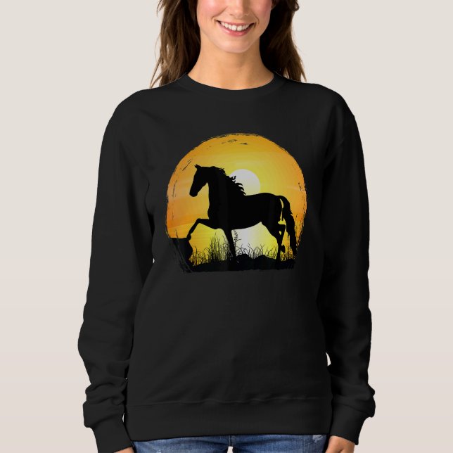 Sunset Horse Breed Silhouette   Morgan Sweatshirt (Front)