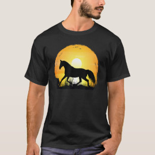 Sunset Horse Breed Silhouette   Warmblood T-Shirt