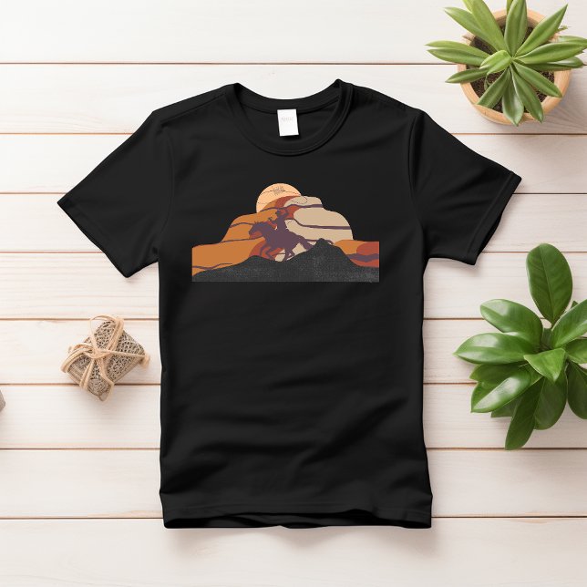 Sunset Horse Riding Cowboy T-Shirt (Creator Uploaded)