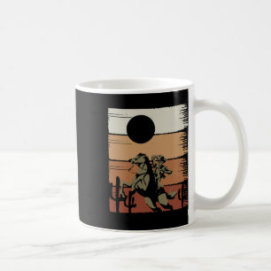 Sunset Horseback Riding Rodeo Western Retro Cowboy Coffee Mug