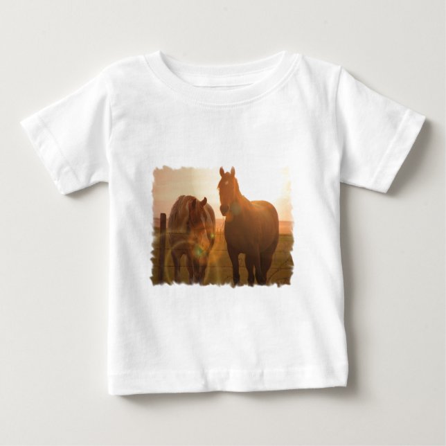 Sunset Horses  Baby T-Shirt (Front)