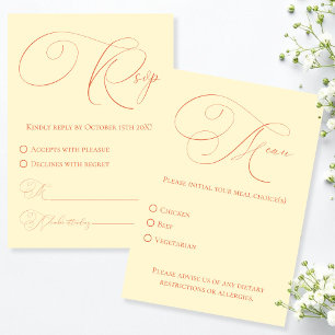 Sunset Hues RSVP with Meal Choice Response Card