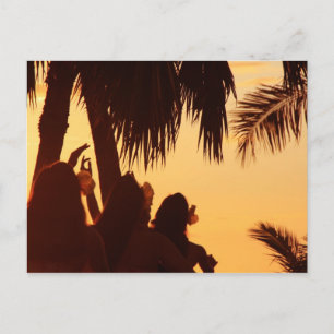 Sunset Hula Dancing Postcard